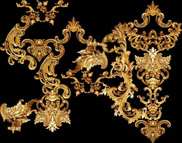 Геометричний Візерунок Золоті Елементи Бароко Орнаменту — стокове фото