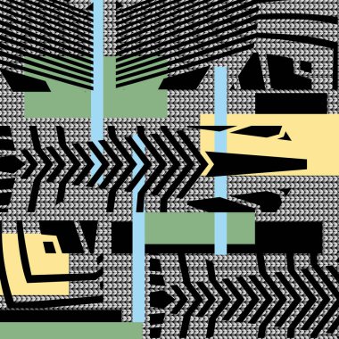 Örgü kumaş dokusu; geometrik desen geri gorund