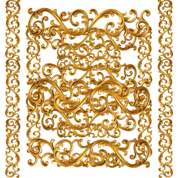 Элементы Золотого Барокко Орнамента — стоковое фото