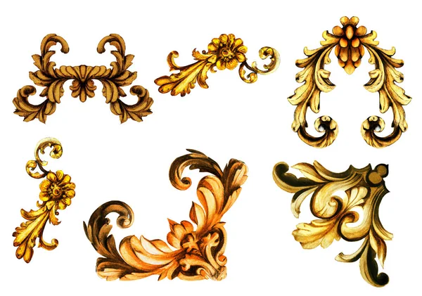 Altın Barok Süs Elementleri — Stok fotoğraf