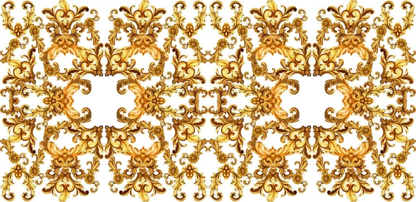 Złoty Element Barokowy Ozdobny — Zdjęcie stockowe