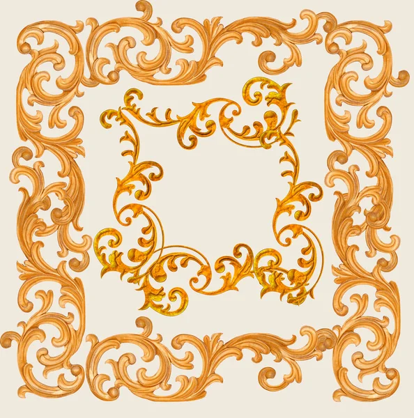 Elemento Barocco Dorato Ornamento — Foto Stock