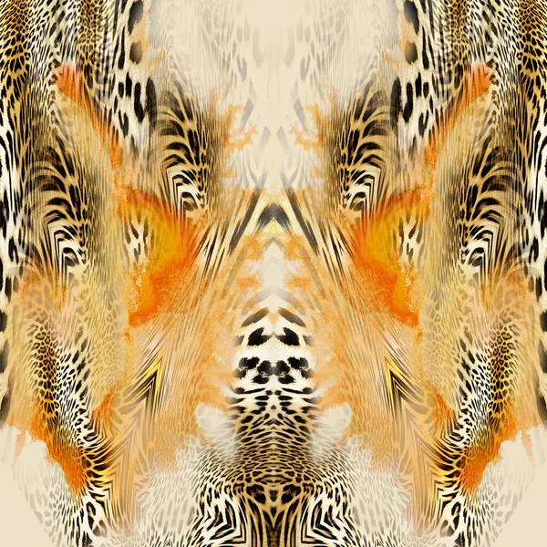 ヒョウ柄のデザイン 毛皮の肌の質感 ファッショナブルなプリント 動物のプリントパターンタイルの背景 — ストック写真