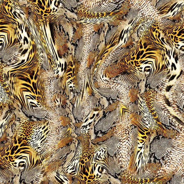 Leopardo Pele Mistura Textura Padrão Cobra Impressão Moda — Fotografia de Stock