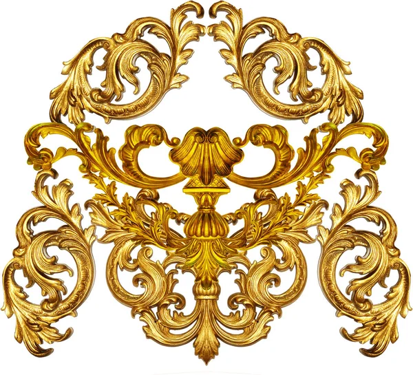 Zlatý Barokní Izolovaných Bílém Pozadí — Stock fotografie