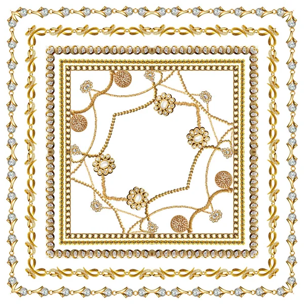Zlaté Barokní Ozdobné Prvky Stock Snímky