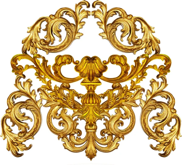 Zlatý Barokní Izolovaných Bílém Pozadí Stock Obrázky