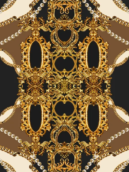 Goldener Barock Und Ornamentale Elemente — Stockfoto