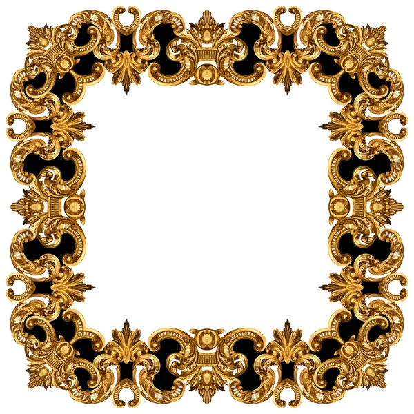 Arany Barokk Dísz Fehér Háttér — Stock Fotó