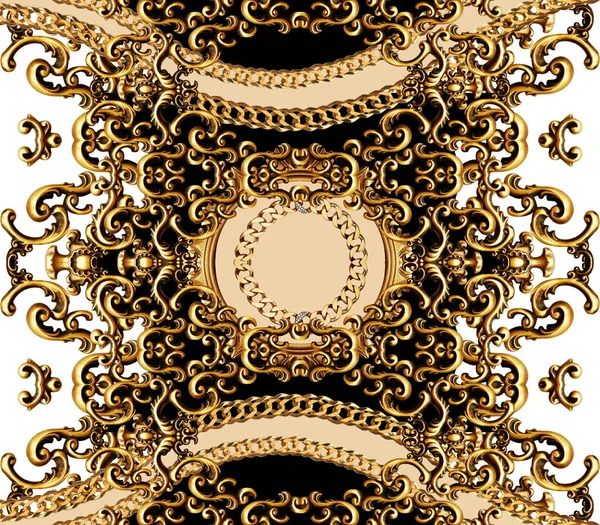Золоті Елементи Бароко Орнаменту — стокове фото
