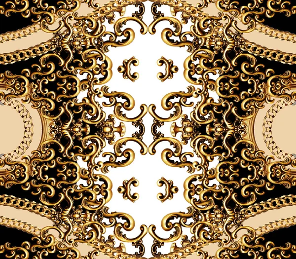 Arany Barokk Díszítő Elemek — Stock Fotó