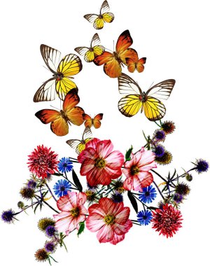 Geometrik desenli güzel çiçekler