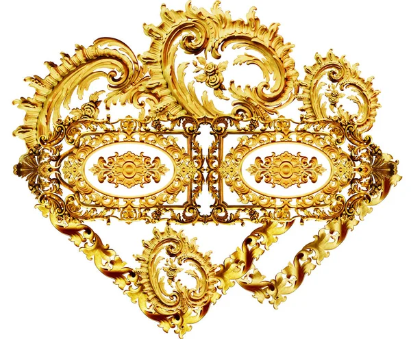 Zlaté Baroko Geometrickým Vzorem — Stock fotografie