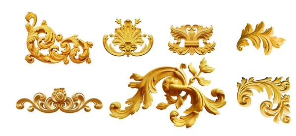 Золоті Елементи Бароко Орнаменту — стокове фото
