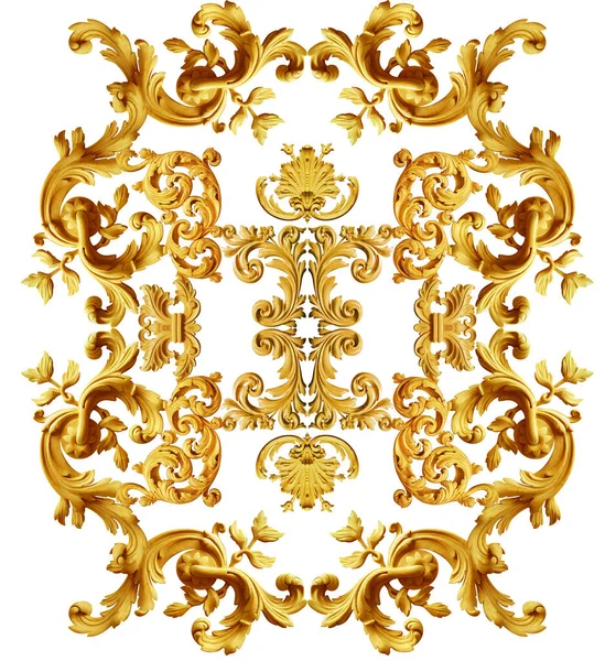 Elementos Barrocos Dourados Ornamentos — Fotografia de Stock