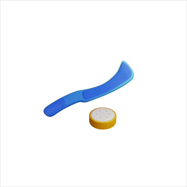 Hockey Stick Puck 렌더링 아이콘 — 스톡 사진