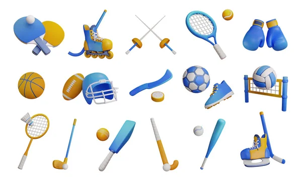 Collection Active Sport Icons Isolated White Background — Stock Photo, Image