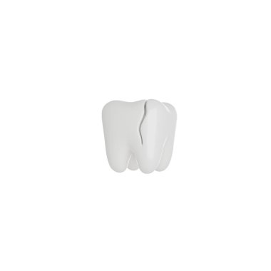 Kırık Diş ya da Çatlak Diş 3B görüntü simgesi izole edilmiş beyaz arkaplan.