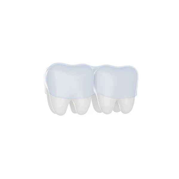 Ochraniacz Zęby Zęby Przezroczystym Uformowanym Uchwytem Ikona Renderowania Odizolowane Białe — Zdjęcie stockowe