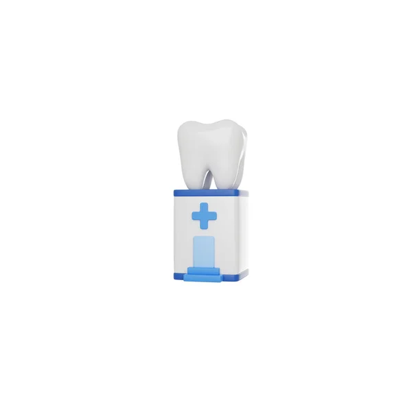 Zubní Klinika Nebo Nemocnice Vykreslení Ikona Izolované Bílé Pozadí — Stock fotografie