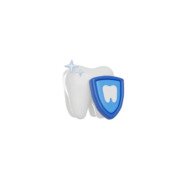 Ubezpieczenie Dentystyczne Zęby Ochronne Renderowania Ikona Izolowane Białe Tło — Zdjęcie stockowe