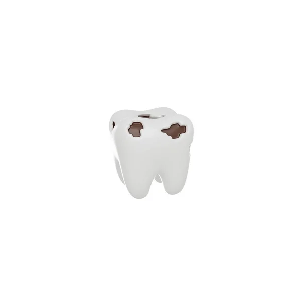 深い歯の崩壊やキャリー3Dレンダリングアイコン隔離された白い背景 — ストック写真
