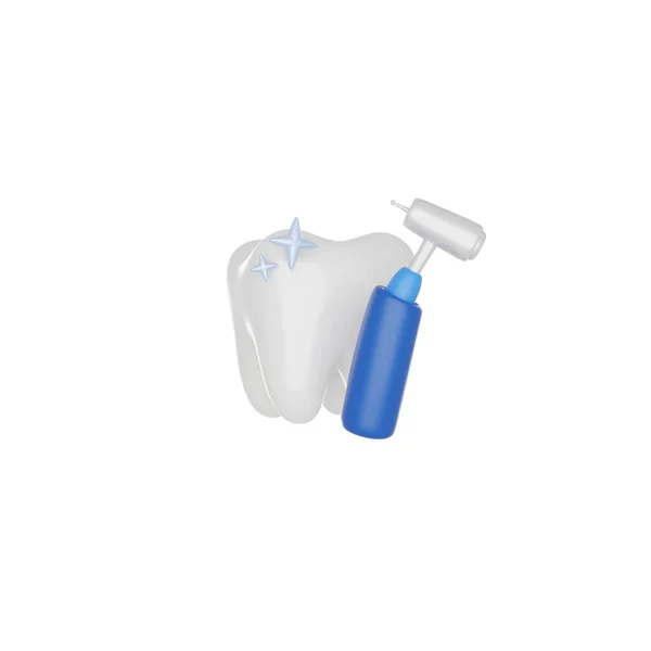 Tooth Dental Handpiece Render Icon Isolated White Background — 스톡 사진