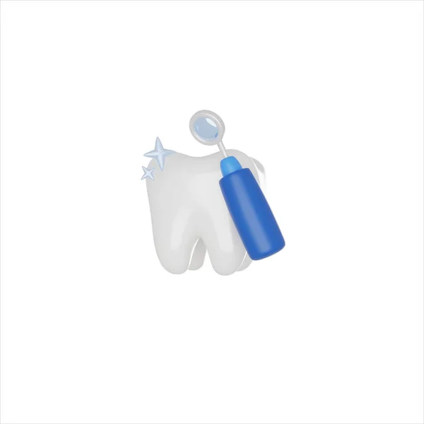 Concave Dental Mirror Stomatoscopes Render Icon Isolated White Background — Stock Photo, Image