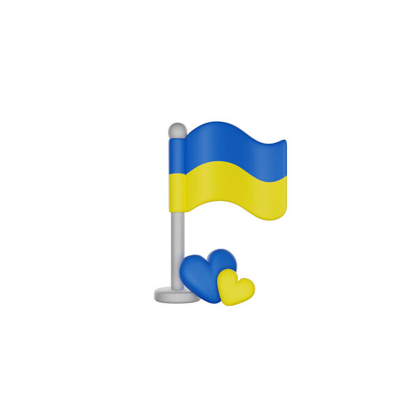 Украинский Флаг Милый Значок Изолированный Белый Фон — стоковое фото