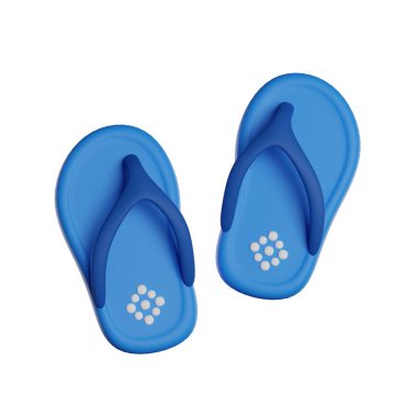 Yaz Sandaletleri 3B görüntü simgesi izole edilmiş beyaz arkaplan