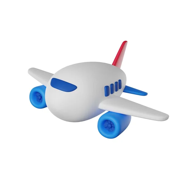 Пасажирський Літак Піктограма Візуалізації Ізольований Білий Фон — стокове фото