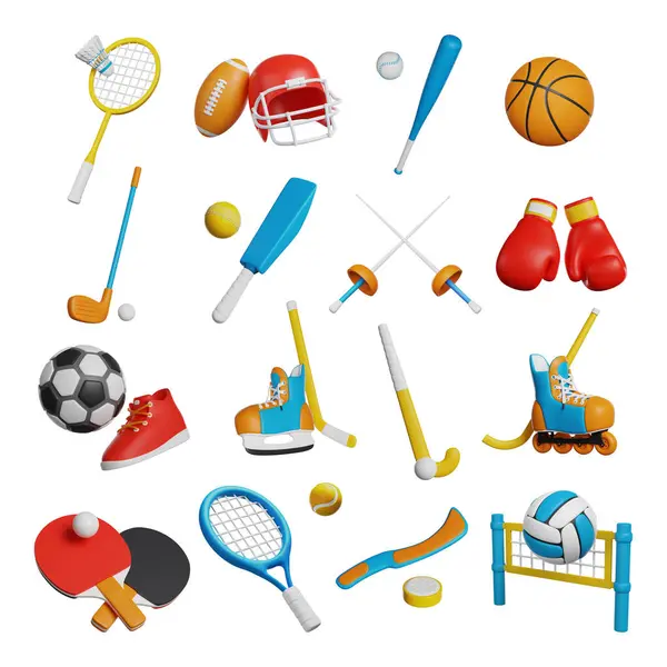 Collection Active Sport Icons Isolated White Background — Stock Photo, Image