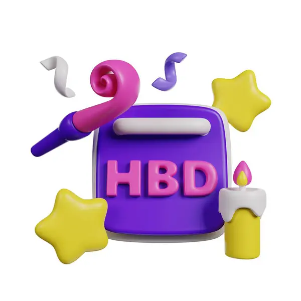Marking the Birthday on the Calendar 3D render icon