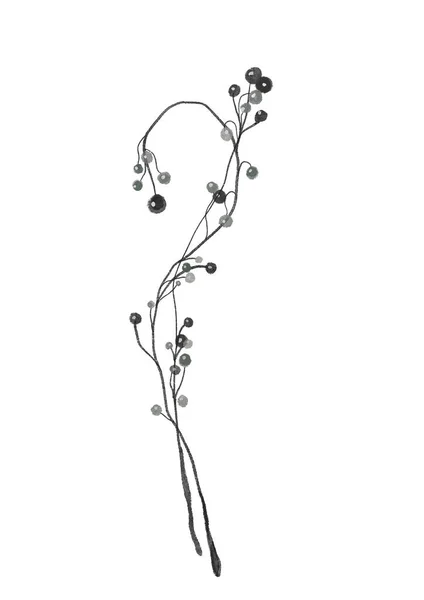 Vánoční Zimní Akvarel Ručně Kreslené Ilustrace Větve Rostliny Bobulemi — Stock fotografie