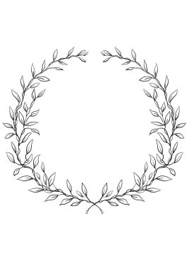 Beyaz izole arka planda klasik düğün çizgisi sanat çerçevesi.  