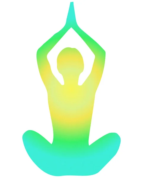 Posa Yoga Illustrazione Sfondo Bianco — Foto Stock