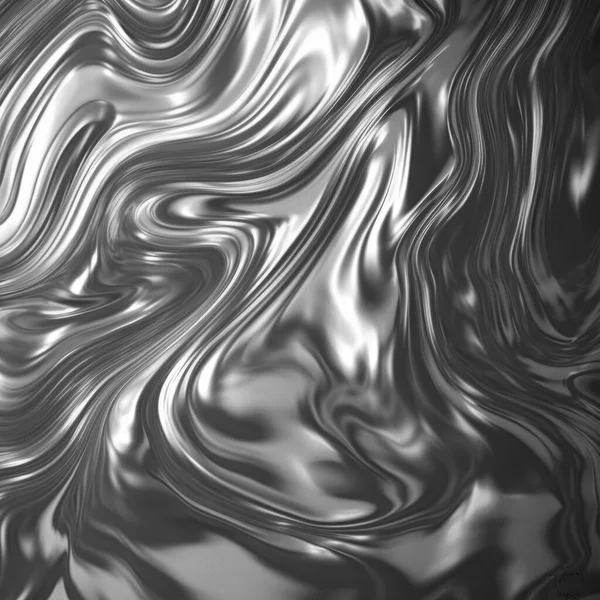 Черный Серебристый Жидкий Мрамор Текстуры Рендеринг Иллюстрации — стоковое фото