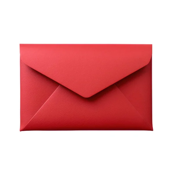 Enveloppe Rouge Sur Fond Blanc — Photo