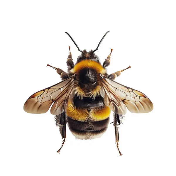 Biene Aus Nächster Nähe Auf Weiß Stockbild