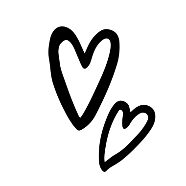 İki kalbin el çizimi çizimi