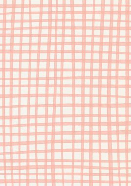   Beige and pink checkered lines watercolor paper background.