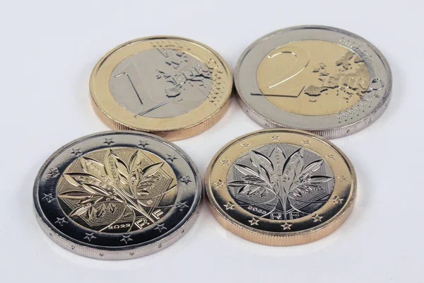 Francia París Nuevas Monedas Francesas Euros Con Nuevo Diseño Año — Foto de Stock