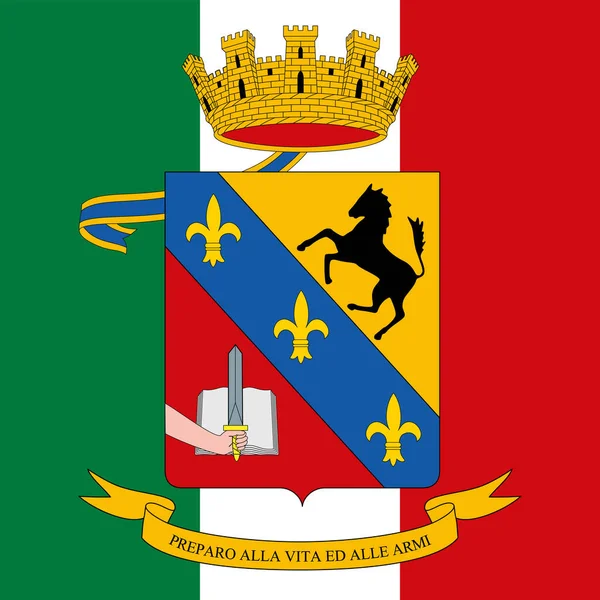Coat Arms Nunziatella Naples Military School Italian Army Vector Illustration — Stock Vector