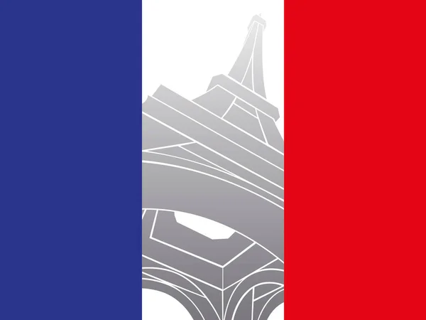 Fransa Eyfel Kulesi Tasarımı Vektör Illüstrasyonlu Fantezi Bayrağı — Stok Vektör
