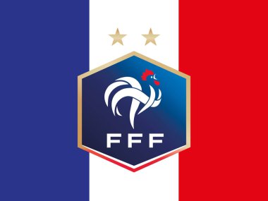 Fransız Futbol Federasyonu arması Fransız bayrağında FFF, vektör illüstrasyon