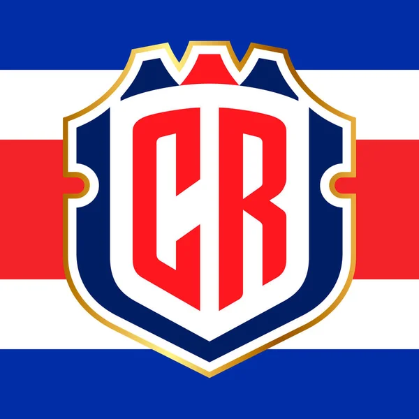 Emblema Federación Fútbol Costa Rica Con Bandera Nacional Ilustración Editorial — Archivo Imágenes Vectoriales