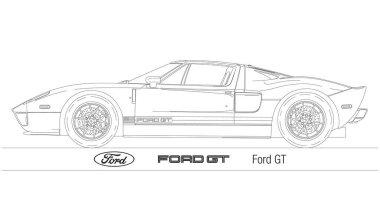 ABD, 2006 yılı, klasik araba silueti çizimi, Ford GT