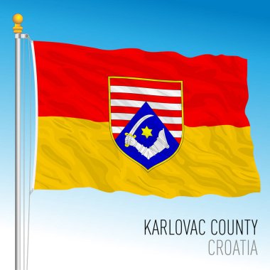Croatia, Kalovac County regional flag, vector illustration