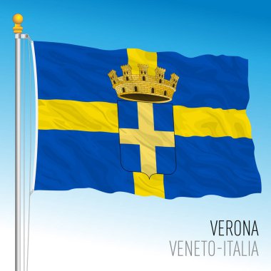 Verona, flag of the city, Veneto region, Italy, vector illustration