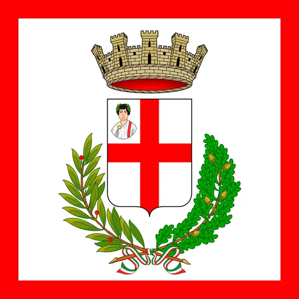 Mantova Ciudad Italiana Lombardía Escudo Armas Bandera Ilustración Vectorial — Archivo Imágenes Vectoriales